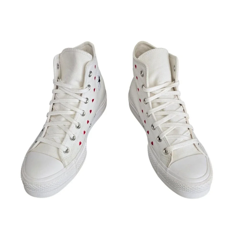 Converse Chuck Taylor All Star Shoes Womens Size 9 Hearts Platform Sneakers